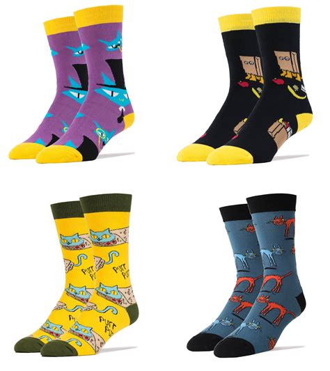 Jyinstyle - Men's Novelty Crew Socks, JYinstyle Funny Crazy Silly Socks ...