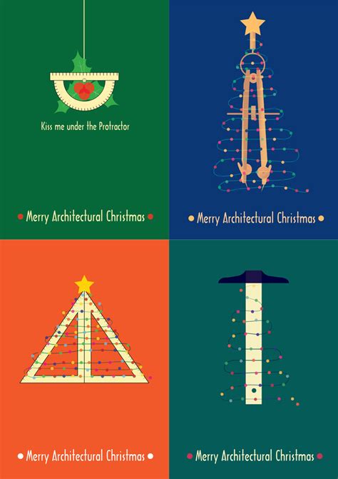 6 Architectural Christmas Posters and DIY Cards