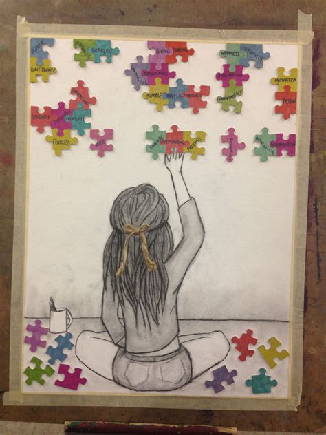 Pin by Briya on My Creations | Puzzle piece art, Puzzle art, Art projects