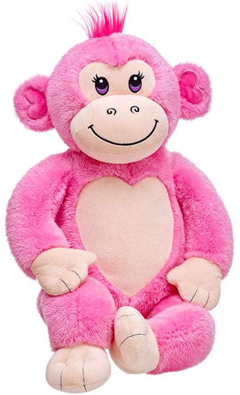 NEW Build a Bear Precious Pink Heart Monkey 17 inch Stuffed Plush Toy ...