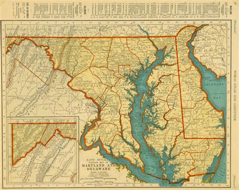 Map of Maryland & Delaware, 1937 - Original Art, Antique Maps & Prints