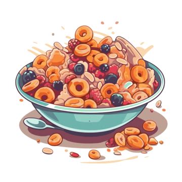 Cereal Clipart Cereal Bowl Vector Illustration Cartoon, Cartoon Clipart ...