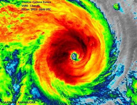 INCREDIBLE infrared image of Tropical Cyclone Eunice in Indian Ocean from Suomi NPP satellite ...