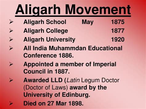 PPT - Aligarh Movement PowerPoint Presentation - ID:5367408