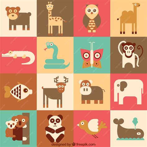 Free Vector | Flat animals collection