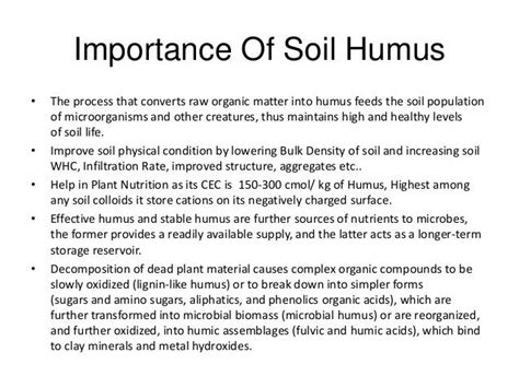 Process of humus formation