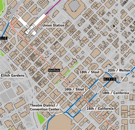 Denver 16th Street Mall Map - Maping Resources