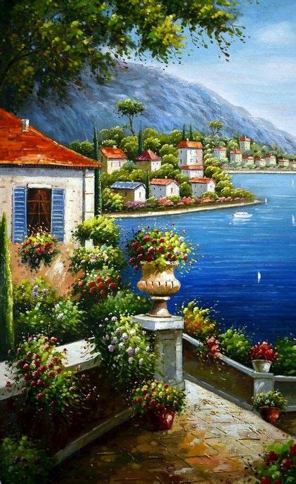 33 best Mediterranean Sea Landscapes Oil Paintings images on Pinterest | Landscape oil paintings ...