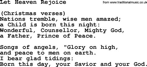 Catholic Hymns, Song: Let Heaven Rejoice - lyrics and PDF