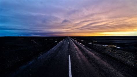 Download wallpaper 3840x2160 road, marking, sunset 4k uhd 16:9 hd background