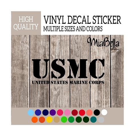 USMC United States Marine Corps Stencil Font Vinyl Decal Sticker ...