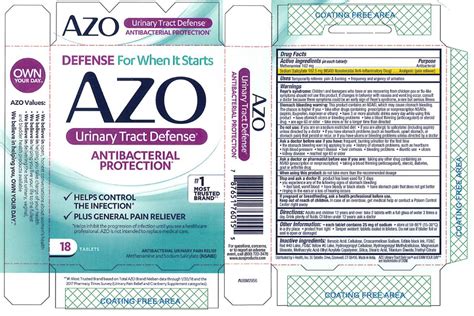 AZO URINARY TRACT DEFENSE ANTIBACTERIAL PROTECTION- methenamine, sodium salicylate tablet