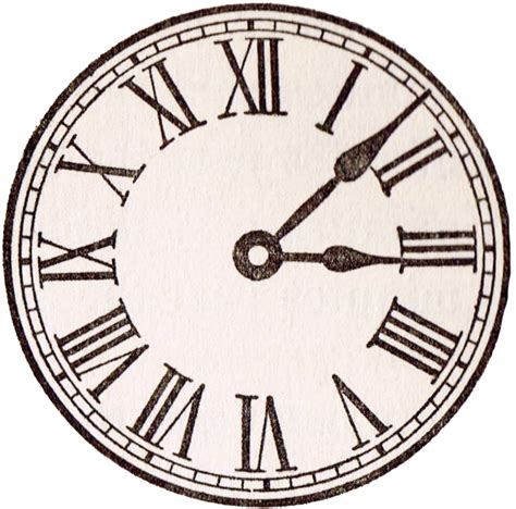 Antique Clock Face Graphics from School Book - Knick of Time