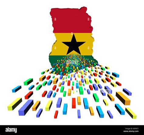 Ghana map flag with containers illustration Stock Photo - Alamy