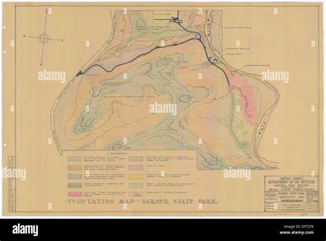 Garner State Park - Vegetation Map - SP.42.144 Stock Photo - Alamy