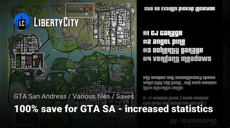 Download 100% save for GTA SA - increased statistics for GTA San Andreas