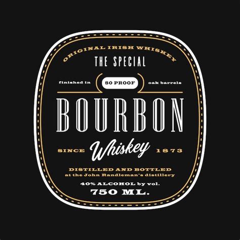 Vintage western alcohol beverage label, bourbon whiskey label template blackboard | Premium Vector