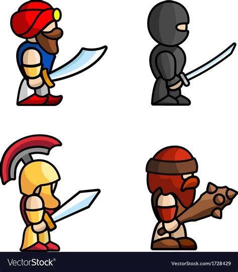 Historical battle characters Royalty Free Vector Image