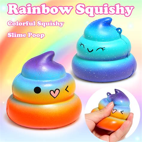 Rainbow Soft Squishy Colorful Slime Poop Slow Rising Cream Scented ...