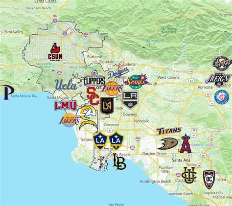 Sports Teams in Los Angeles - Sport League Maps