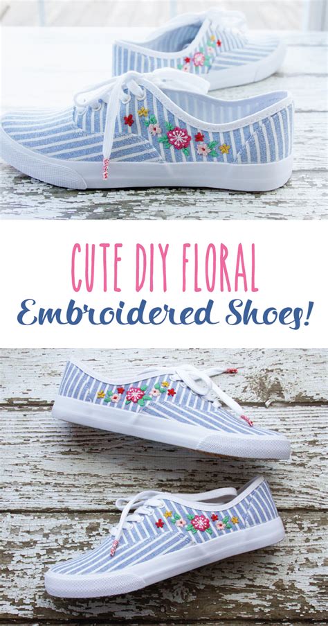 DIY Floral Embroidered Shoes