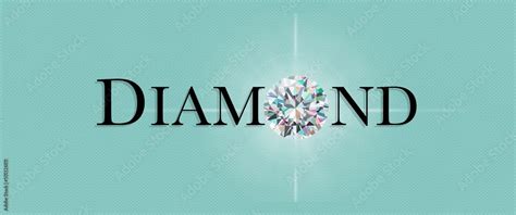 Diamond Word Text Illustration with Diamond and Lens Flare on Tiffany Blue Coloured Background ...