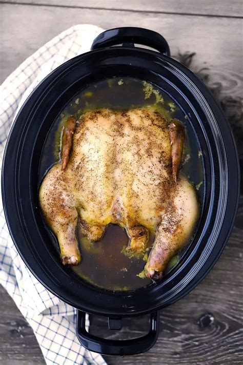 How to Cook a Whole Chicken in a Slow Cooker - Bowl of Delicious