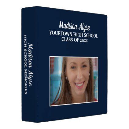 Blue White Graduation Photo High School Memories 3 Ring Binder High School Cheer, High School ...