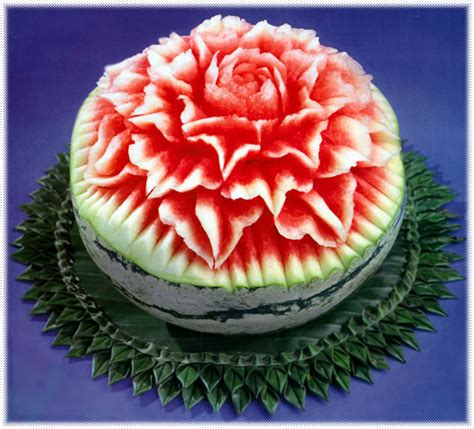 Floral Watermelon Carving Pattern | Temple of Thai