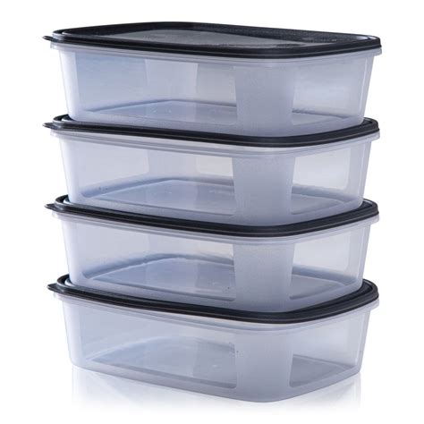 Buy Set of 4 Everyday 1 Litre Rectangular Food Boxes with Lids