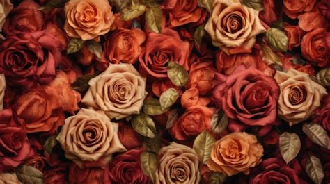 Premium AI Image | A wallpaper of a bouquet of roses