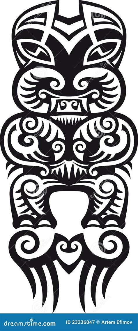 Taniwha tattoo design stock vector. Illustration of polynesian - 23236047