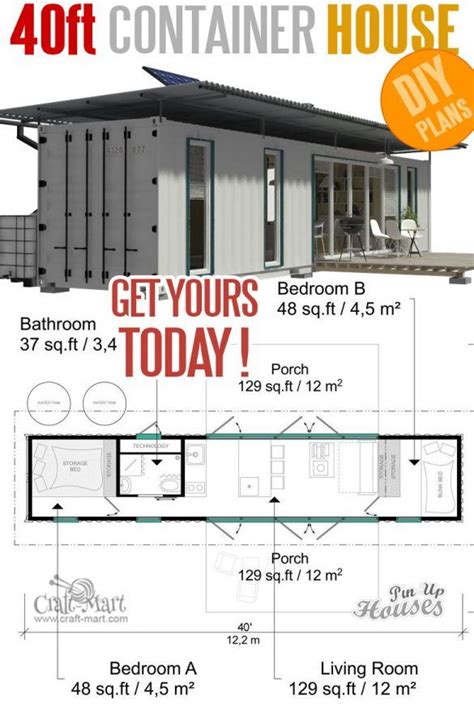 2 40 Foot Shipping Container Home Floor Plans – homeplan.one