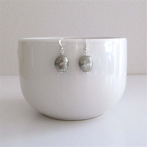 Silver Nugget Earrings - Etsy