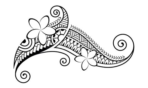 Maori Style Tattoo. Ethnic Decorative Oriental Ornament with Frangipani ...