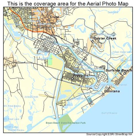 Aerial Photography Map of Freeport, TX Texas