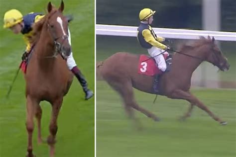 Watch champion jockey Oisin Murphy show amazing skills while taking a battering in terrifying ...