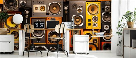 Retro Vintage Sound Speakers Wallpaper | Wallsauce US