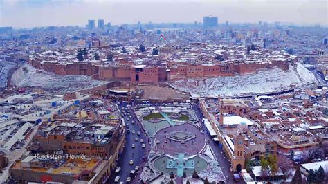 An aerial view of the historic Erbil Citadel during the winter in the Kurdistan Region capital ...