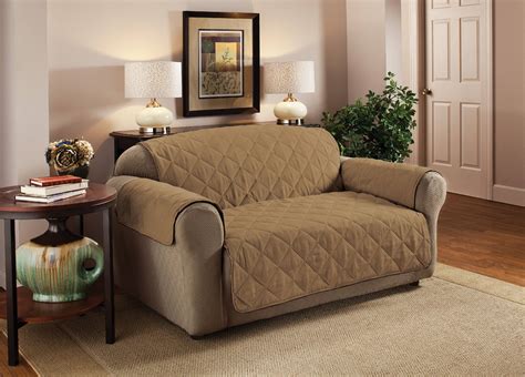 Innovative Textile Solutions 1-Piece Faux Suede XL Sofa Furniture Cover Slipcover, Camel ...