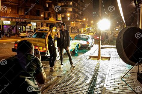 Behind the Scenes of a Television Advert Film Set on Location in City ...