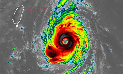 An incredibly impressive view of CAT 5 Super Typhoon Trami as seen from ...