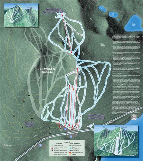 Willamette Pass Ski Trail Map - Milepost 62 on Hwy 58 Eugene OR • mappery