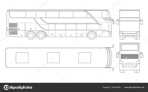 Double-deck vários eixo luxo turismo contorno de treinador. Veículos comerciais. Ilustração do ...