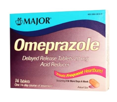 343MJRX MAJOR OMEPRAZOLE 20MG DR TABS OMEPRAZOLE-20 MG Brown 14 TABLETS ...