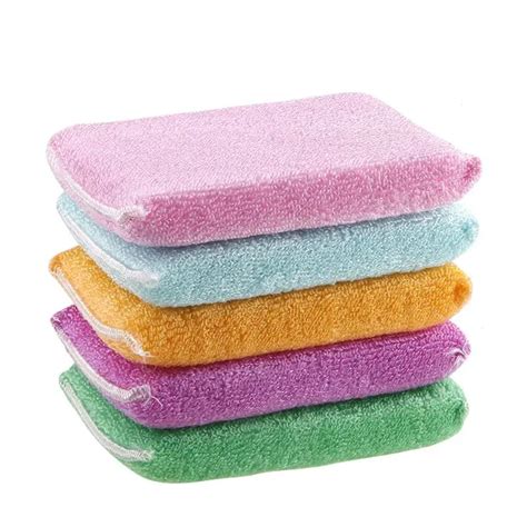 Kitchen Cleaning Dish Washing Up Sponge Scrubber Bamboo Fiber Cute Colorful #77745-in Sponges ...