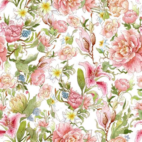 Watercolor floral pattern — Stock Photo © yaskii #73387255