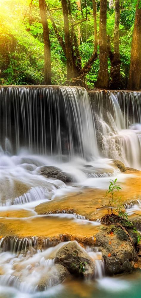 Waterfall River Landscape Nature Waterfalls Wallpaper - [720x1520]