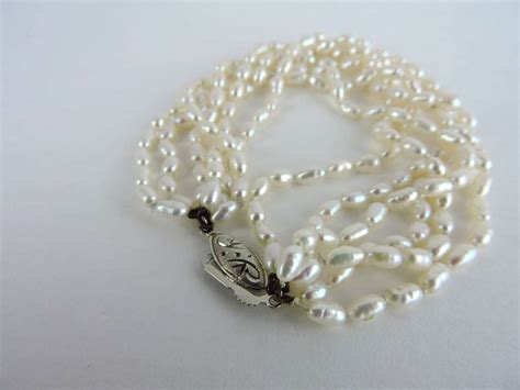 Multi Strand White Freshwater Pearl Bracelet