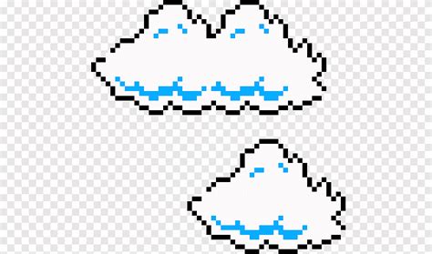 Two white-and-blue clouds illustration, Super Mario Bros. 3 Cloud, pixel art, blue, white png ...